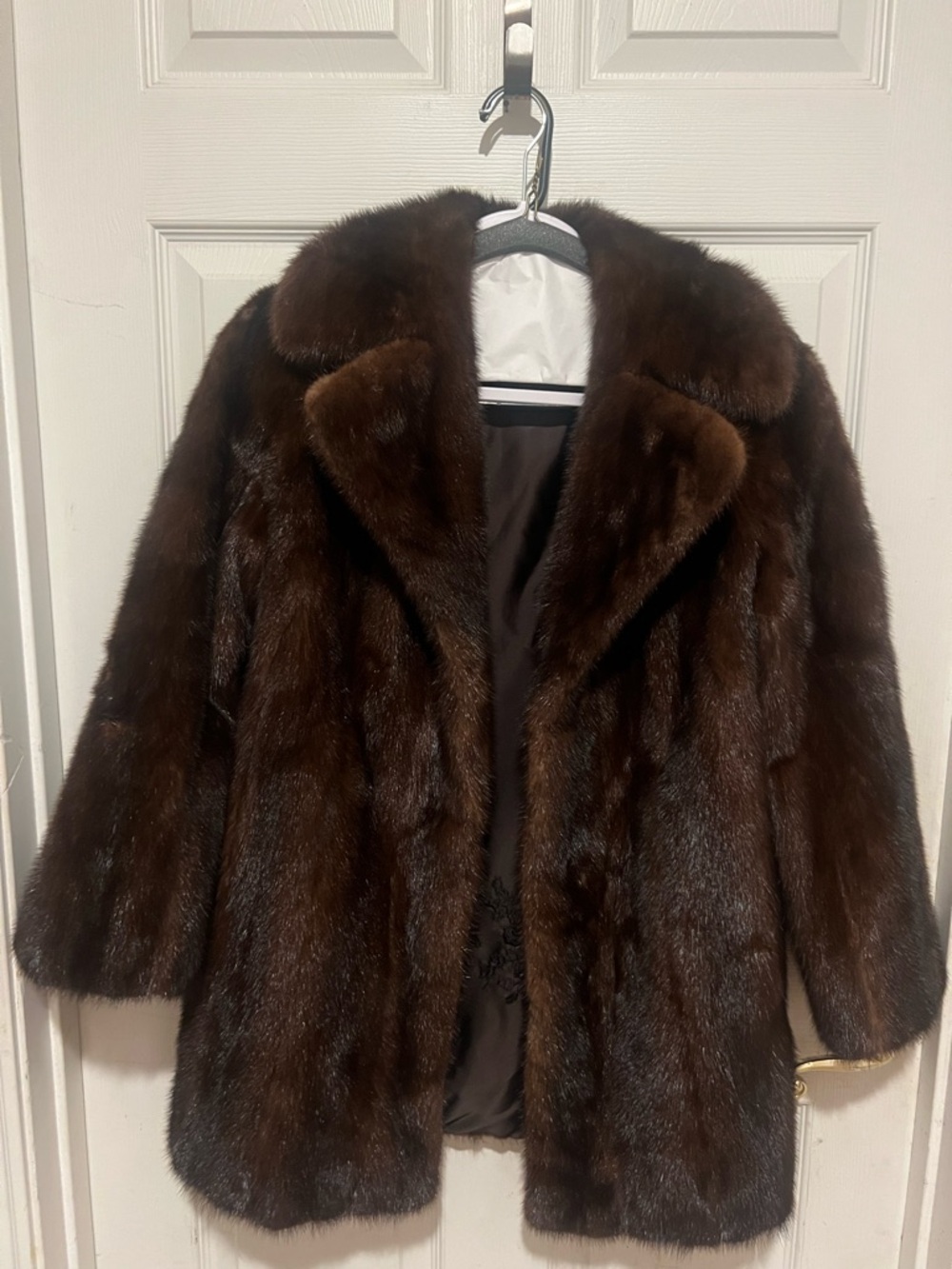 Women's Brown Faux Fur Pea Coat - Elegant Winter Outerwear